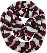 Thumbnail for your product : White House Black Market Black and Burgundy Kelly Stripe Infinity Scarf