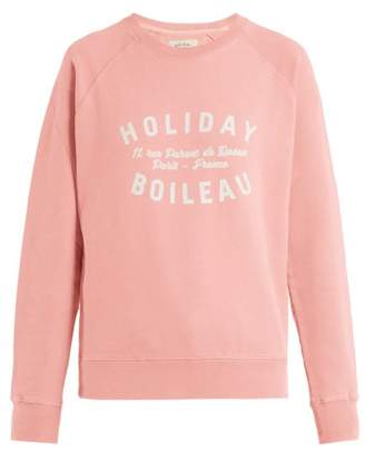 Holiday Boileau - Logo Print Cotton Sweatshirt - Womens - Nude