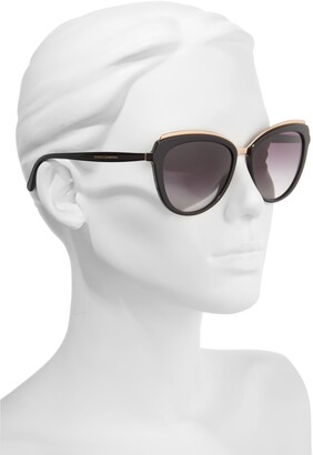 Dolce & Gabbana 57mm Gradient Cat Eye Sunglasses