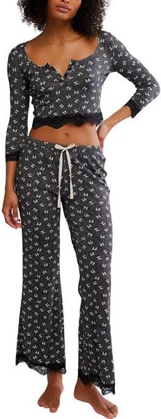 Free People Women's Stolen Dance Pajama Set XSmall Charcoal