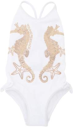 Versace Seahorse Studded One Piece Swimsuit