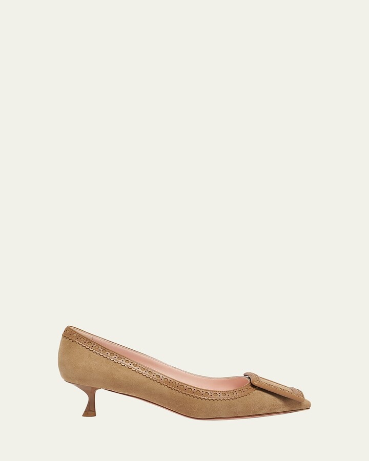 Roger Vivier I Love Vivier Mixed Leather Kitten Pumps