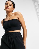 Thumbnail for your product : ASOS DESIGN Hourglass linen relaxed tapered pants in black