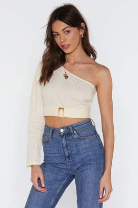 Nasty Gal Womens Time Is On Your Side One Sleeve Crop Top - White - 12, White
