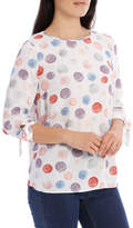 Thumbnail for your product : Regatta Tie 3/4 Sleeve Curved Hem Woven Top