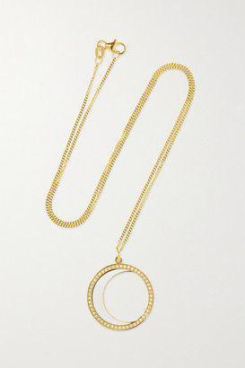 Andrea Fohrman Waning/ Waxing Moon 18-karat Gold, Diamond And Enamel Necklace - one size