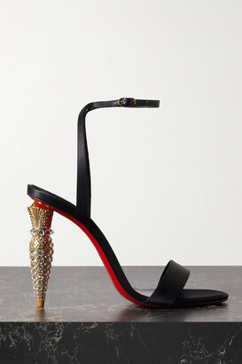 Christian Louboutin Black Crystal Embellished Mesh Follies Strass Pointed  Toe Pumps Size 37 Christian Louboutin