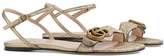 Thumbnail for your product : Gucci Metallic laminate leather Double G sandal