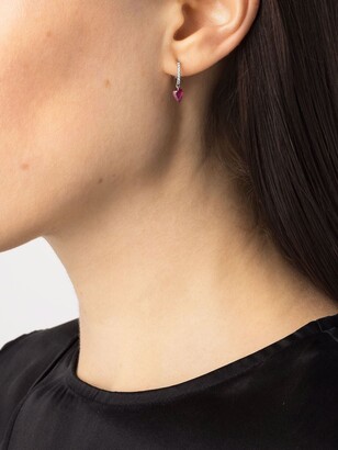 Raphaele Canot 18kt white gold Set Free diamond ruby earring