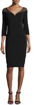 Thumbnail for your product : Badgley Mischka 3/4-Sleeve Stretch Jersey Cocktail Dress, Black