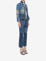 Thumbnail for your product : Alexander McQueen Embroidered Double Denim Peplum Jacket