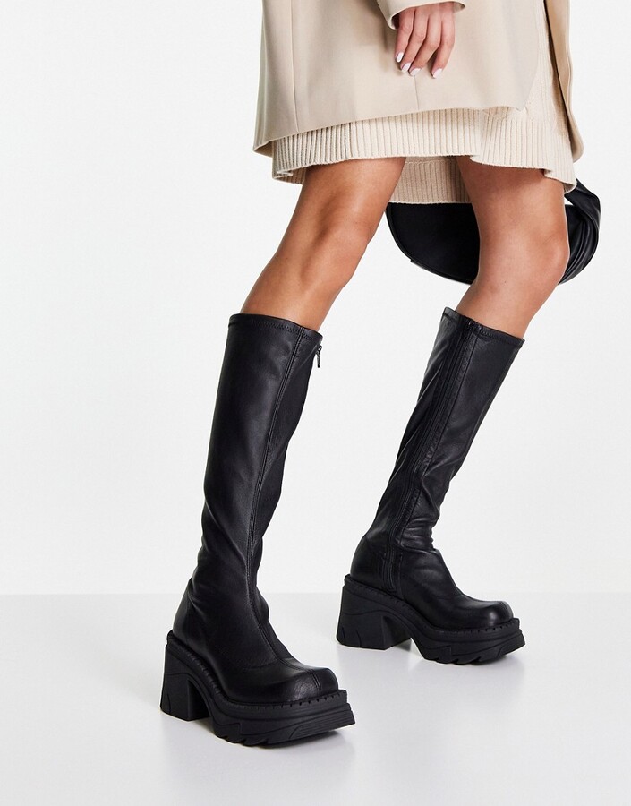 Leather Boots Knee High Boots Topshop Topshop Theo Premium Leather