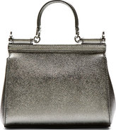 Thumbnail for your product : Dolce & Gabbana Metallic Gunmetal Leather Miss Sicily Small Shoulder Bag