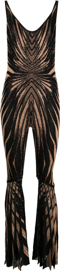 Roberto Cavalli Abstract-Pattern Flared Jumpsuit