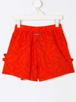 Thumbnail for your product : MSGM Kids embroidered ruffled shorts