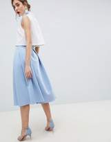 Thumbnail for your product : ASOS Design Scuba Wrap Prom Skirt With Split And Tie Waist