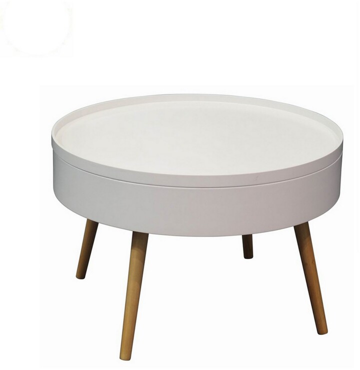 The Simple Project Zoe MidCentury Round Coffee Table with Storage