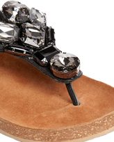 Thumbnail for your product : Bertie Jellow Black Leather Embellished Toe Post Flat Sandals