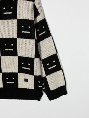 Acne Studios Checker-Pattern Knitted Jumper