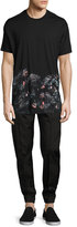 Thumbnail for your product : Givenchy Columbian-Fit Monkeys Printed-Hem T-Shirt, Black