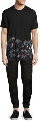 Givenchy Columbian-Fit Monkeys Printed-Hem T-Shirt, Black