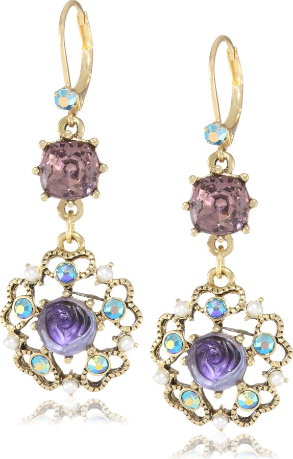 Purple Earrings For Her Purple Drop Earrings Purple Jewelry For Women Romantic Drop Earrings Solana Kai Designs