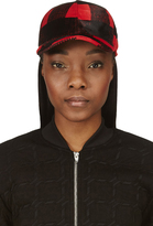 Thumbnail for your product : Neil Barrett Red & Black Printed Calfhair Baseball Cap