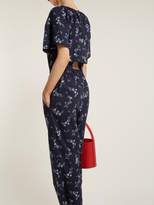 Thumbnail for your product : Rebecca Taylor Francine Floral Print Jumpsuit - Womens - Navy Print