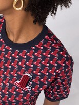 Thumbnail for your product : Lanvin monogram-pattern textured logo-patch T-shirt