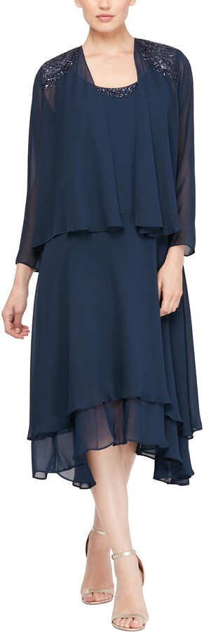 navy blue chiffon jacket