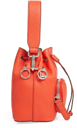 Fendi Mini Mon Tresor Logo Leather Bucket Bag