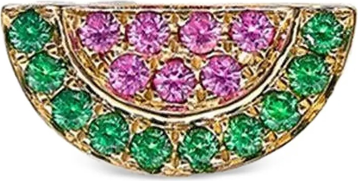 Robinson Pelham 14K yellow gold watermelon tsavorite earrings