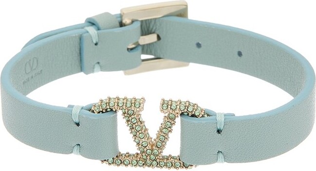 Valentino Vlogo Leather Bracelet ShopStyle