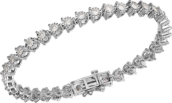 Bloomingdale's Fine Collection Diamond Prong Set Tennis Bracelet in 14K White Gold, 3.0 tcw