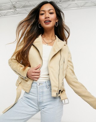 beige moto jacket