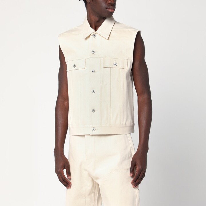 Drkshdw Vest ivory in denim