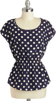 Thumbnail for your product : Working for the Weekdays Top in Navy Dots