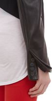 Thumbnail for your product : Helmut Lang Leather-Sleeve Tuxedo Jacket-Black