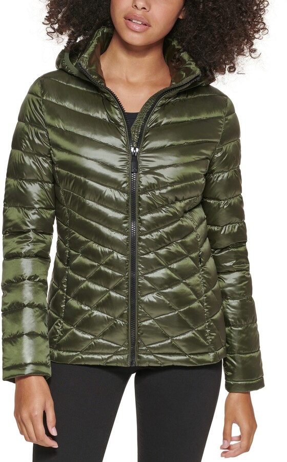 calvin klein short packable puffer coat