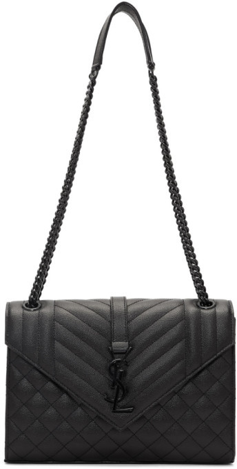 saint laurent black medium envelope chain bag
