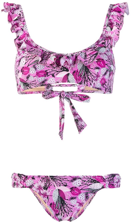 Emmanuela Swimwear Lisa floral print ruffled bikini ShopStyle Two Piece Swimsuits