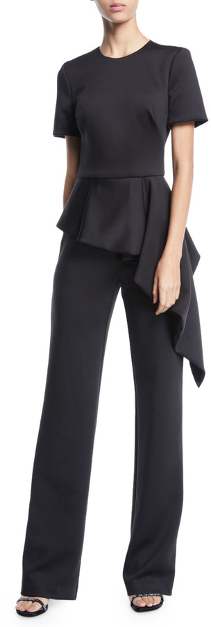 black peplum jumpsuit