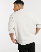 Thumbnail for your product : ASOS DESIGN oversized heayweight t-shirt with half sleeve and chunky neck in beige