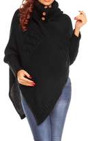 Thumbnail for your product : Happy Mama Boutique Happy Mama Womens Maternity Cable Chunky Knit Poncho Sweater Jumper Wrap 312p (