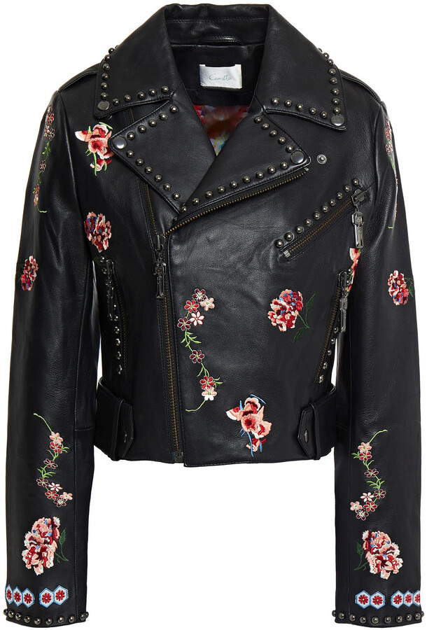 embroidered leather jacket