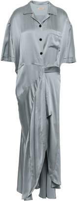 Burberry Fluted Silk-satin Midi Wrap Dress