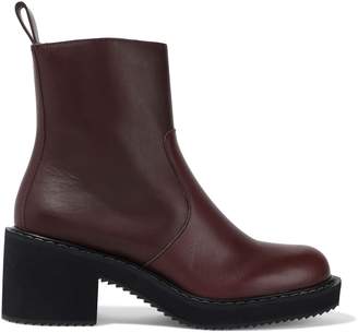 Jil Sander Navy Shearling-lined Leather Ankle Boots