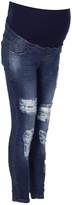Thumbnail for your product : boohoo Maternity Over The Bump Ripped Skinny Jeans