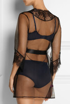 Thumbnail for your product : L'Agent by Agent Provocateur Idalia lace-trimmed tulle robe