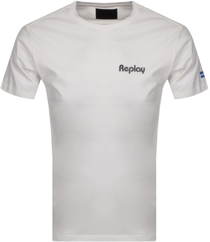 Replay Logo Crew Neck T-Shirt White M3471 